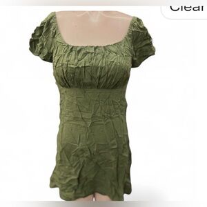 Kohl's Olive Green Ruched Blouse